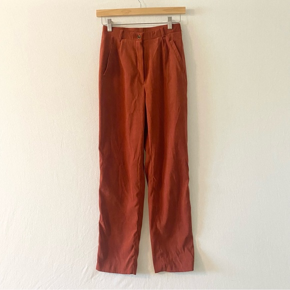Vintage Draper’s & Damon’s Women’s Rust High-Waist Orange Trousers Size 4P - Picture 8 of 11